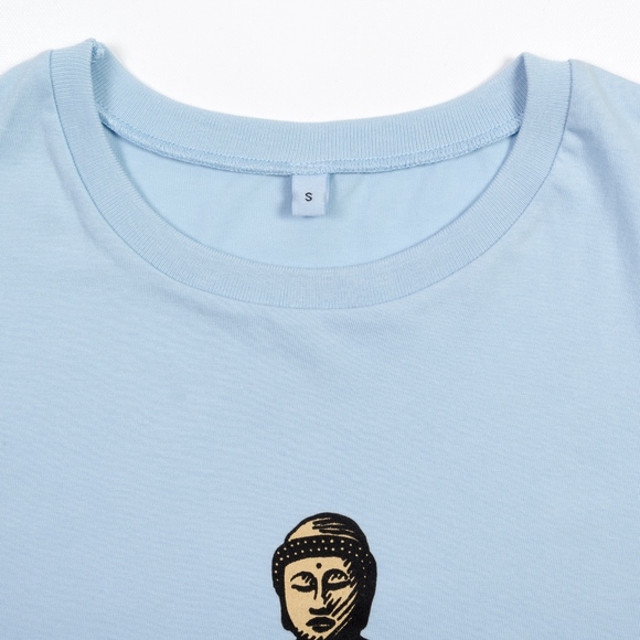 BUDDHA T-Shirt Top Fitted Light Blue Womens NWOT - Picture 4 of 4